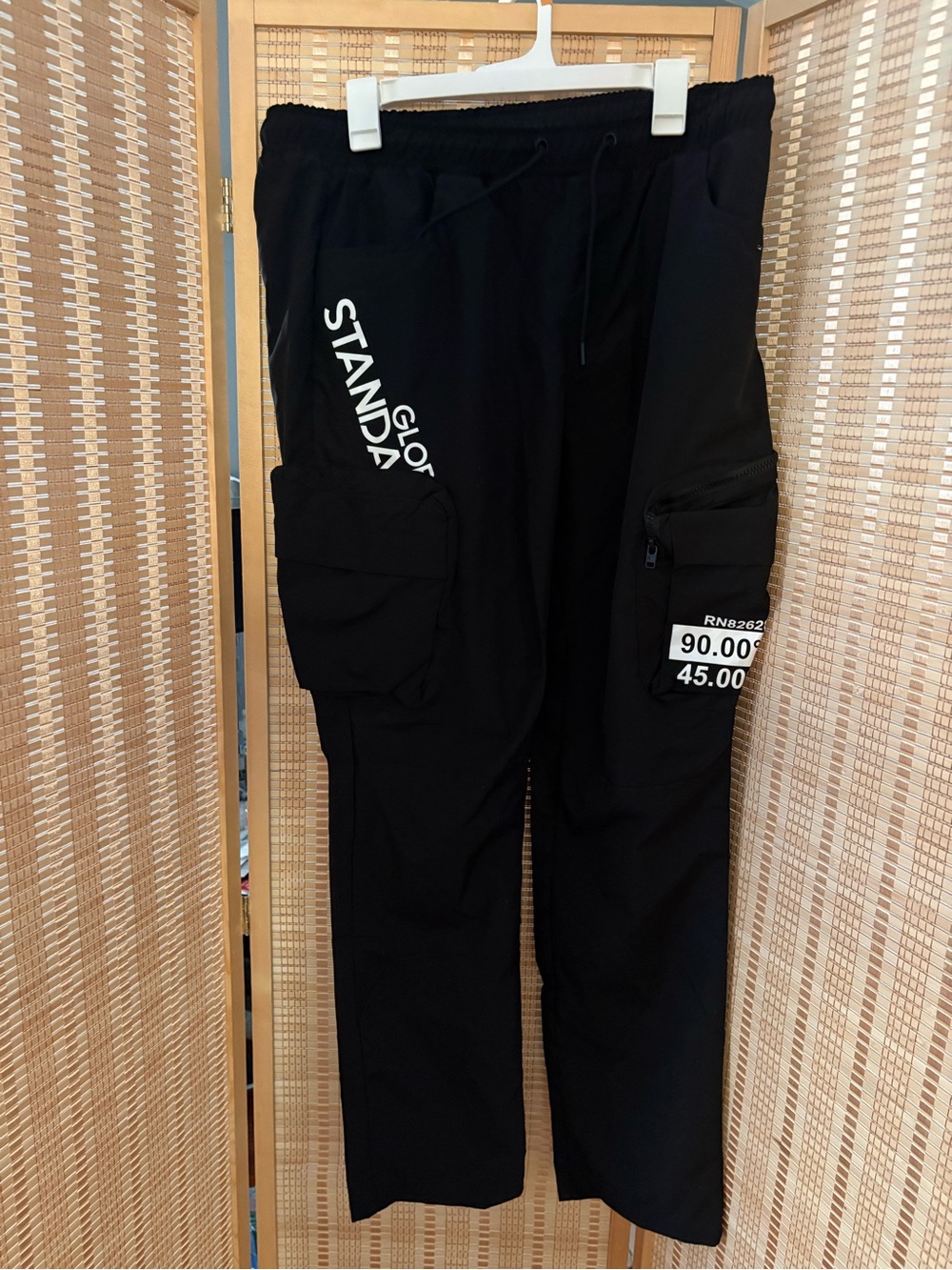 South Pole Black Cargo Joggers with White Logo